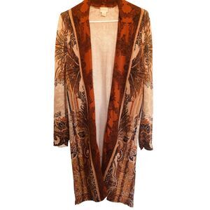 Chico's Regal paisley Open-Front Cardigan Size Med 8/10